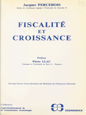 cover image of Fiscalité et croissance